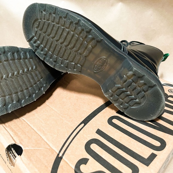 Solovair Black 11 Eyelet Zip Derby Boot Size 10.5 US - Picture 7 of 9